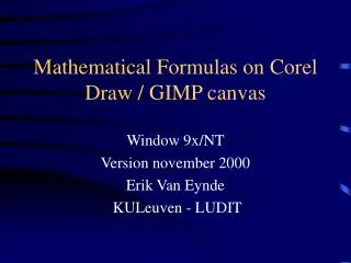 Mathematical Formulas on Corel Draw / GIMP canvas