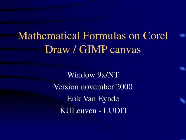 mathematical formulas on corel draw gimp canvas