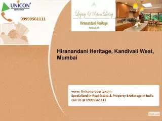 Hiranandani Heritage Mumbai-Call 09999561111 for booking