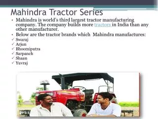 Mahindra - Tractor Series.