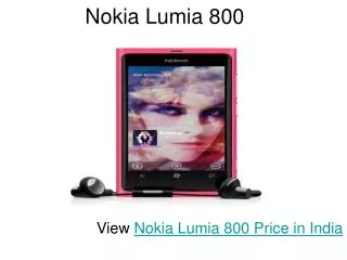 Nokia Lumia 800 in India - price and features