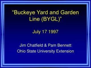 “Buckeye Yard and Garden Line (BYGL)” July 17 1997