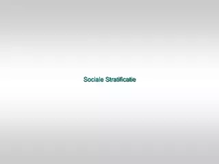 Sociale Stratificatie