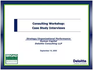 Strategy/Organizational Performance Human Capital Deloitte Consulting LLP