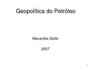 Geopolítica do Petróleo