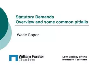 Statutory Demands Overview and some common pitfalls