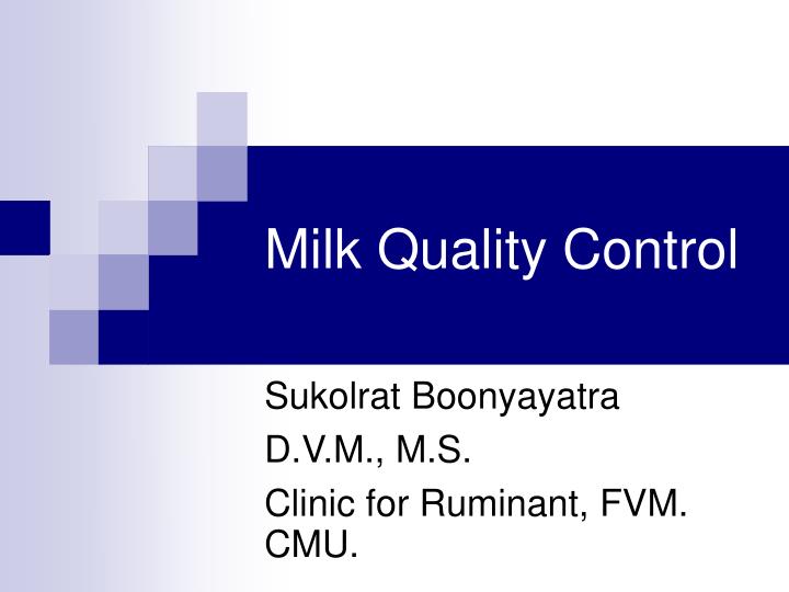 milk quality control