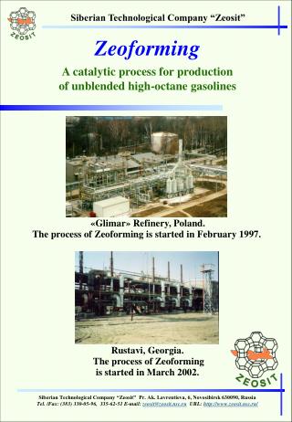 Zeoforming A catalytic process for production of unblended high-octane gasolines