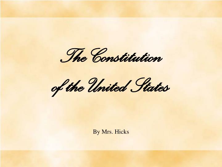 the constitution of the united states