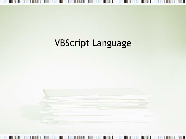 vbscript language