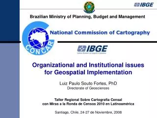 Organizational and Institutional issues for Geospatial Implementation