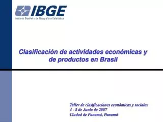 Clasificación de actividades económicas y de productos en Brasil