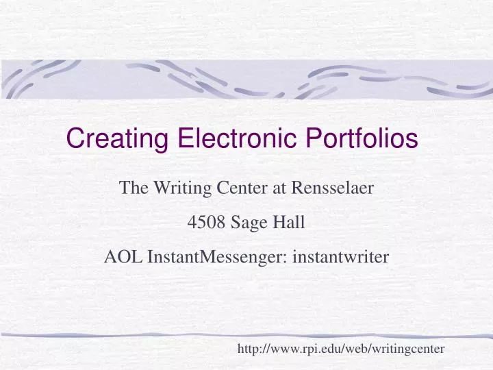 creating electronic portfolios