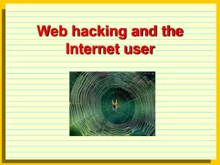 Web hacking and the Internet user