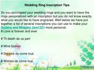 Wedding Ring Inscription Tips