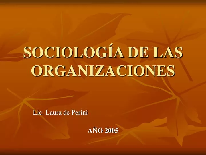 sociolog a de las organizaciones