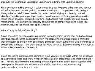 Salon Consulting