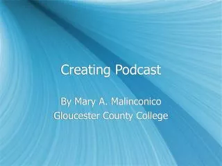 Creating Podcast