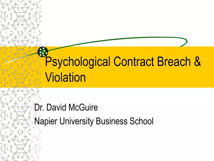 psychological contract breach violation