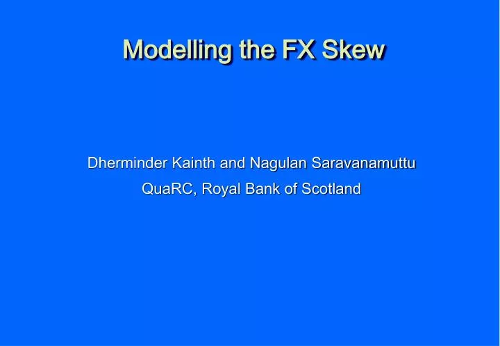 modelling the fx skew