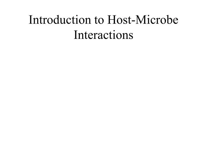 introduction to host microbe interactions