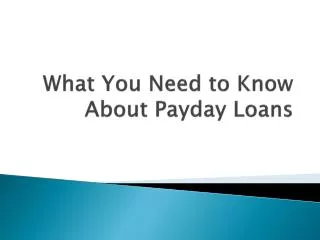 Payday Loan Guide