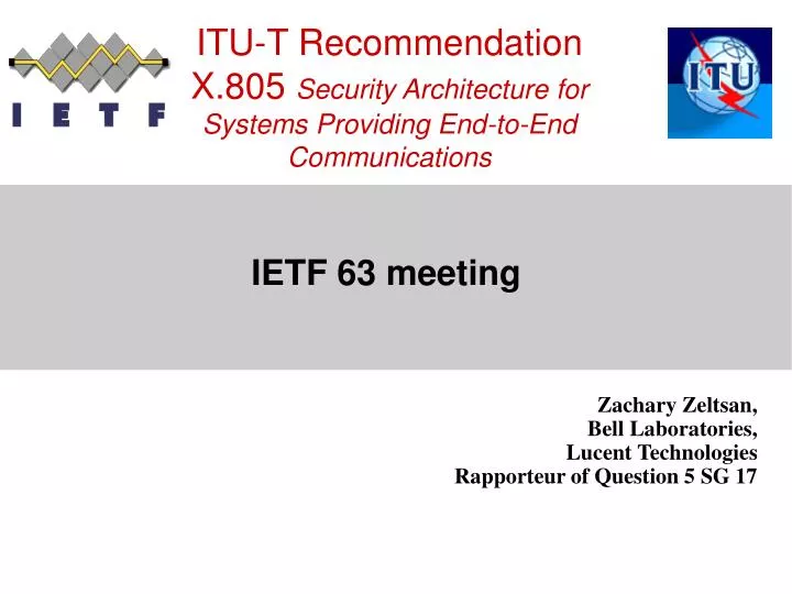 itu t recommendation x 805 security architecture for systems providing end to end communications