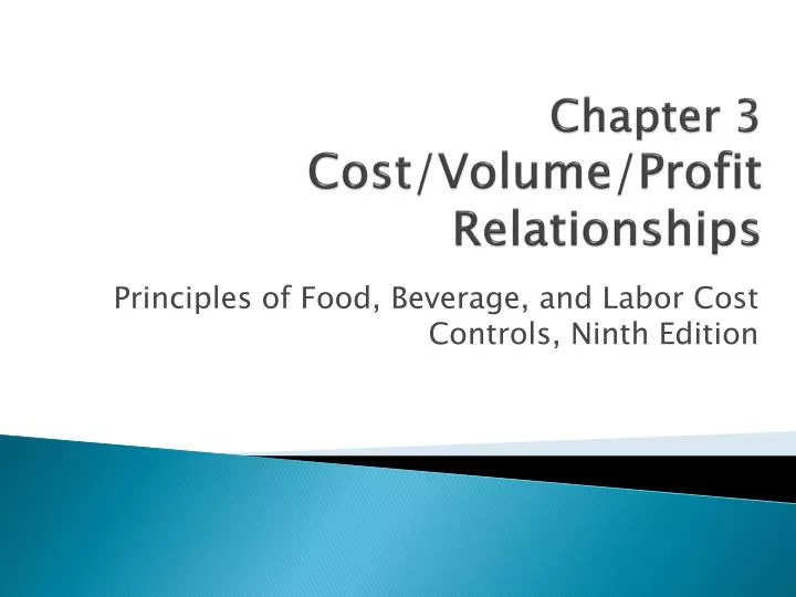 chapter 3 cost volume profit relationships