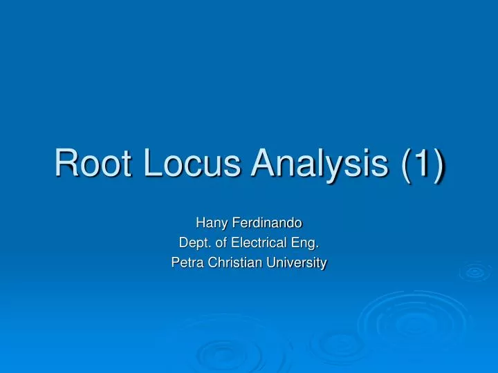 root locus analysis 1