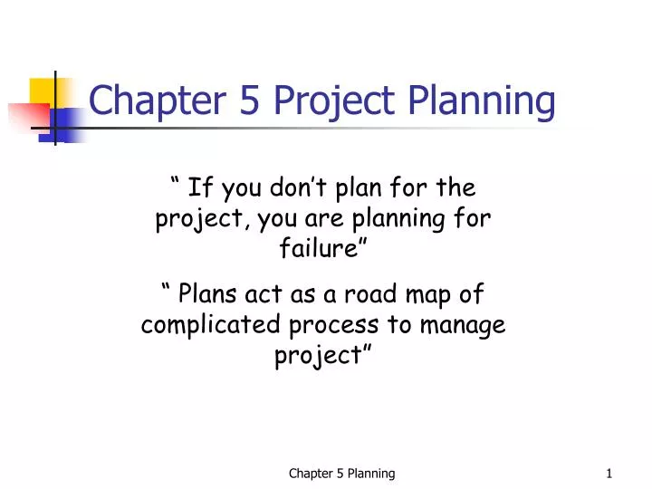 chapter 5 project planning