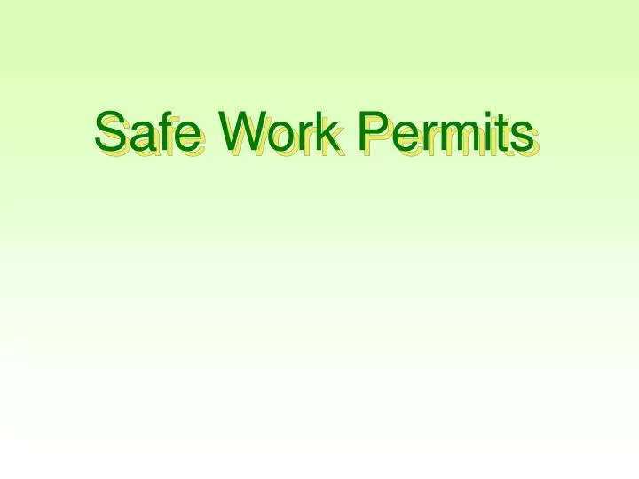 safe work permits