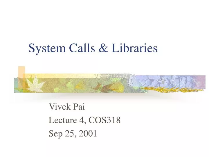 system calls libraries