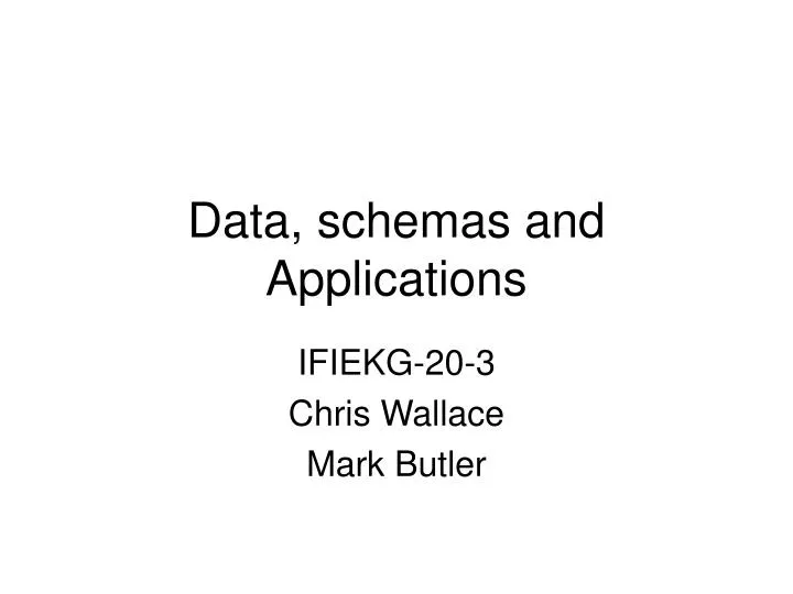 data schemas and applications