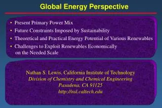 Global Energy Perspective
