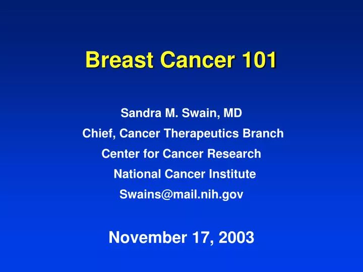 breast cancer 101