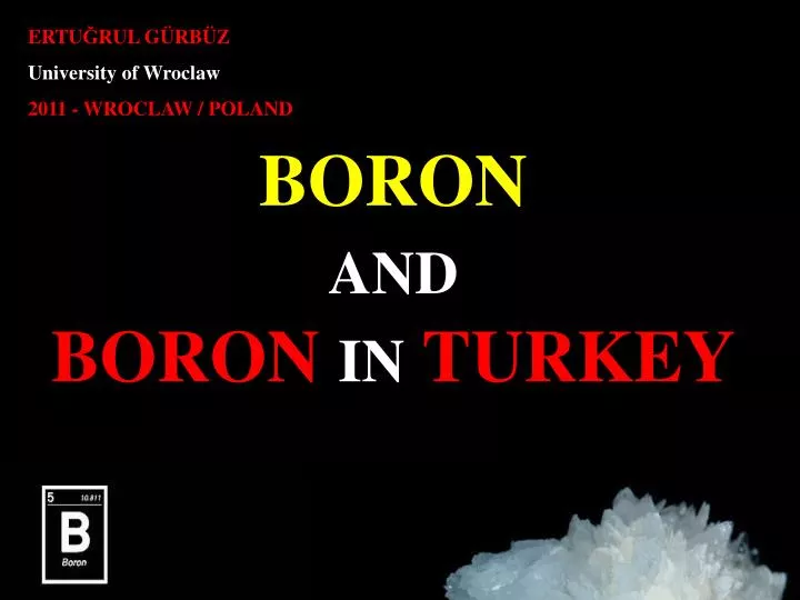 boron a nd boron in turkey