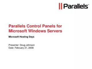 Parallels Control Panels for Microsoft Windows Servers