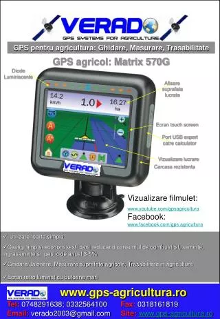 Ghidare si masurare suprafata: GPS agricultura: Matrix 570