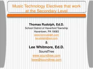 Music Technology Electives that work at the Secondary Level