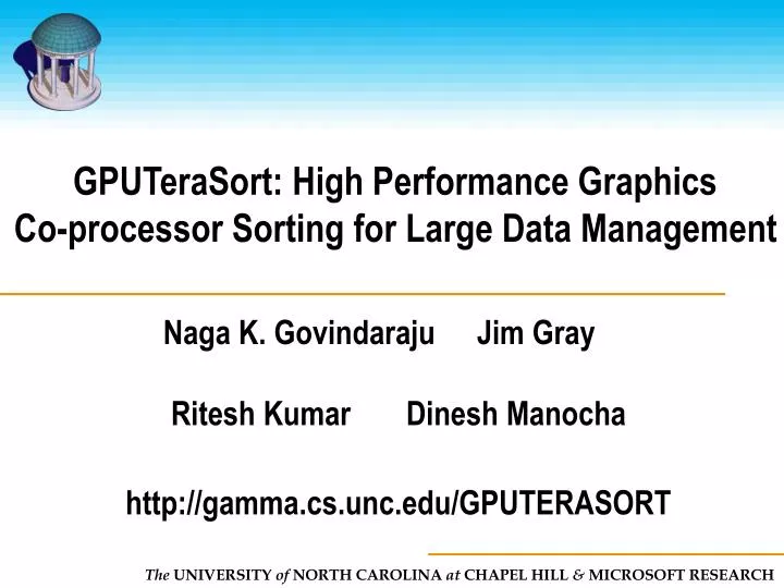 gputerasort high performance graphics co processor sorting for large data management