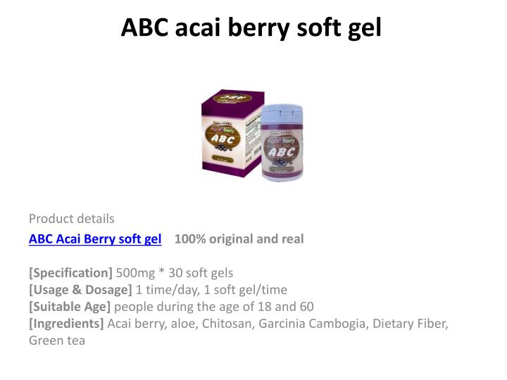 abc acai berry soft gel