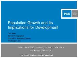Population Growth and Its Implications for Development