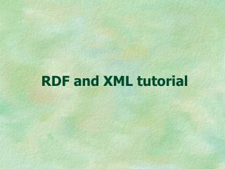 RDF and XML tutorial