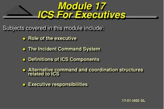 Module 17 ICS For Executives