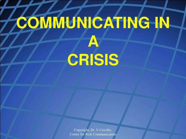 communicating in a crisis