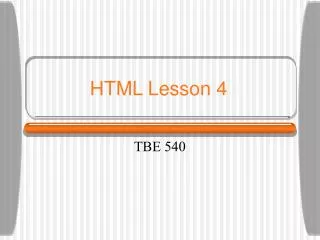 HTML Lesson 4