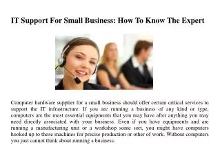 IT Support For Small Business