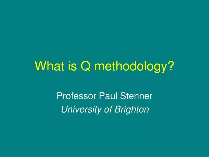 what is q methodology