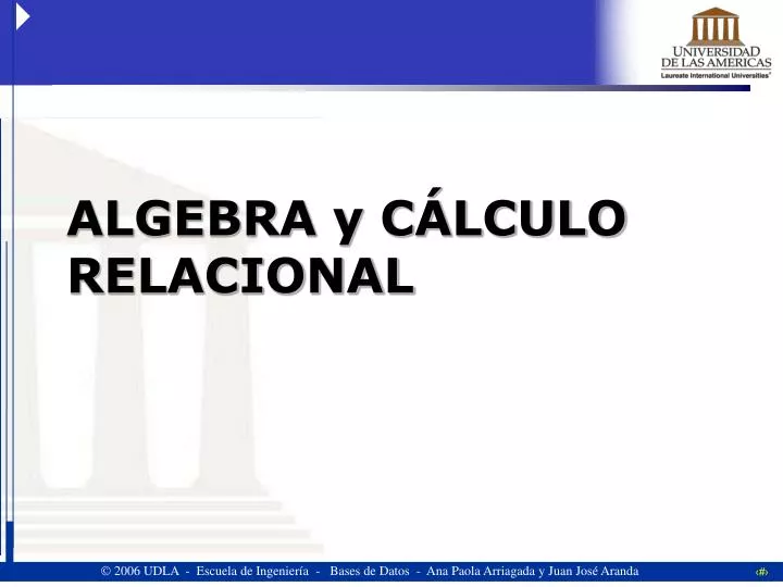 algebra y c lculo relacional