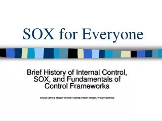 SOX for Everyone